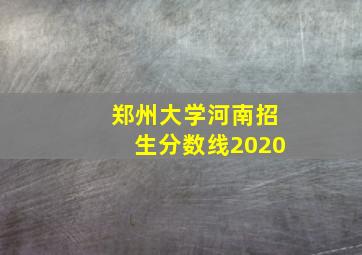 郑州大学河南招生分数线2020