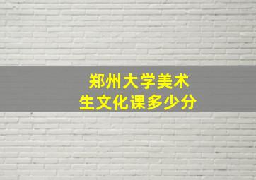 郑州大学美术生文化课多少分