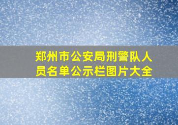 郑州市公安局刑警队人员名单公示栏图片大全