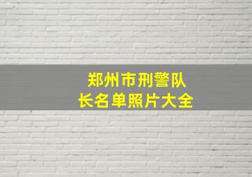 郑州市刑警队长名单照片大全