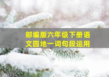 部编版六年级下册语文园地一词句段运用