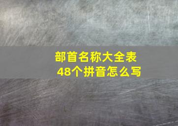 部首名称大全表48个拼音怎么写