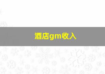 酒店gm收入