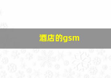 酒店的gsm