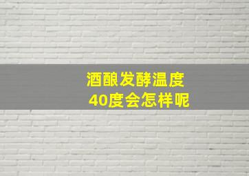 酒酿发酵温度40度会怎样呢