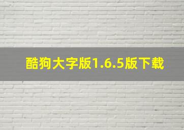 酷狗大字版1.6.5版下载