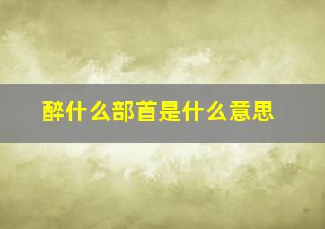 醉什么部首是什么意思