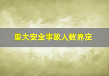 重大安全事故人数界定