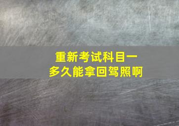 重新考试科目一多久能拿回驾照啊