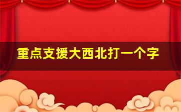 重点支援大西北打一个字