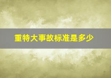 重特大事故标准是多少