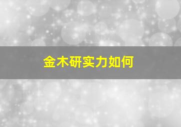 金木研实力如何