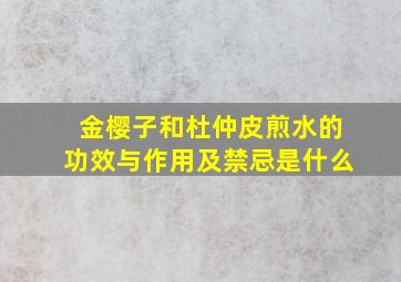 金樱子和杜仲皮煎水的功效与作用及禁忌是什么