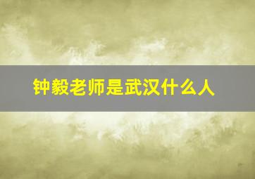 钟毅老师是武汉什么人