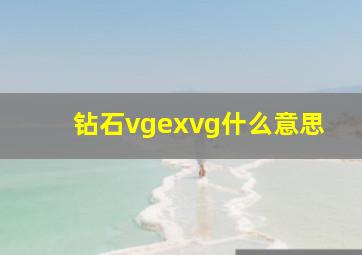 钻石vgexvg什么意思