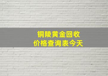 铜陵黄金回收价格查询表今天