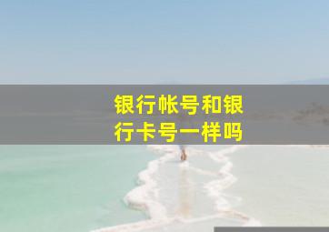 银行帐号和银行卡号一样吗