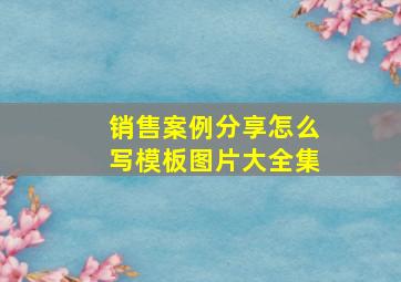 销售案例分享怎么写模板图片大全集