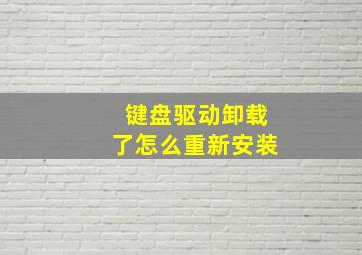 键盘驱动卸载了怎么重新安装