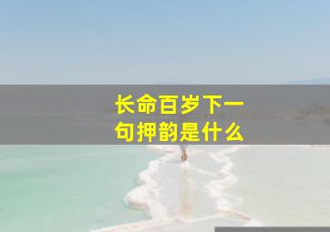 长命百岁下一句押韵是什么