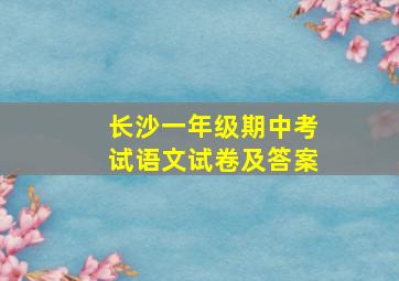 长沙一年级期中考试语文试卷及答案