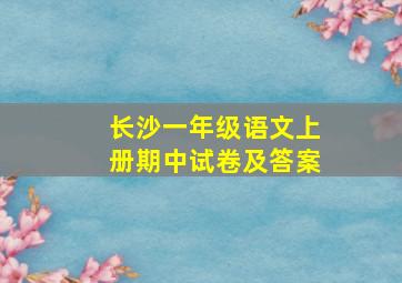 长沙一年级语文上册期中试卷及答案