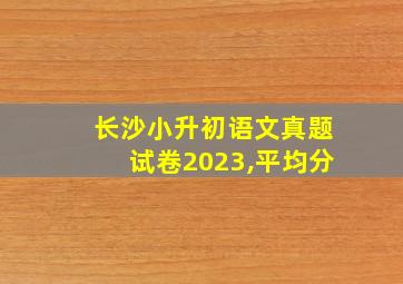 长沙小升初语文真题试卷2023,平均分