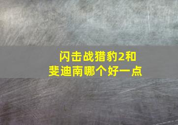 闪击战猎豹2和斐迪南哪个好一点