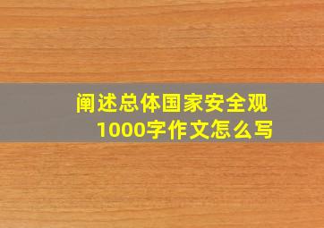 阐述总体国家安全观1000字作文怎么写