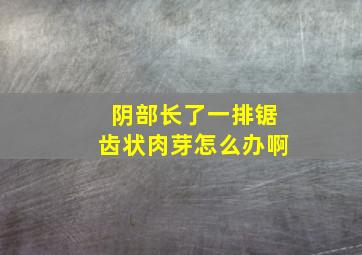 阴部长了一排锯齿状肉芽怎么办啊