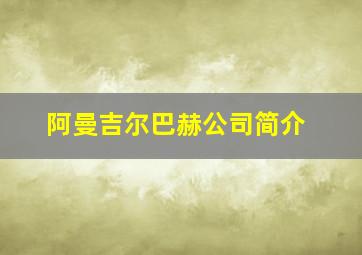 阿曼吉尔巴赫公司简介