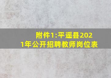 附件1:平遥县2021年公开招聘教师岗位表