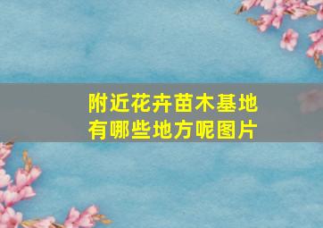 附近花卉苗木基地有哪些地方呢图片