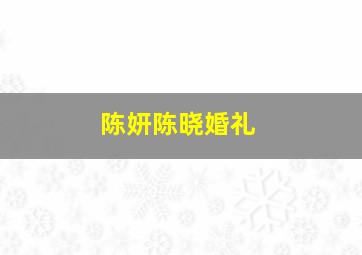 陈妍陈晓婚礼