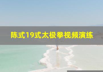 陈式19式太极拳视频演练