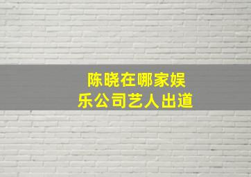 陈晓在哪家娱乐公司艺人出道