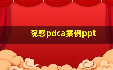 院感pdca案例ppt