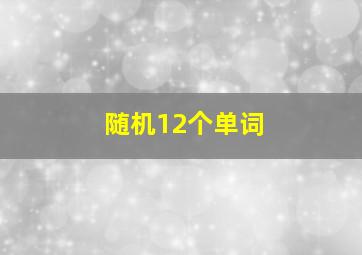 随机12个单词