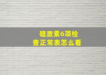 雄激素6项检查正常表怎么看