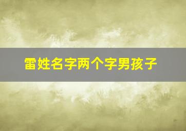 雷姓名字两个字男孩子