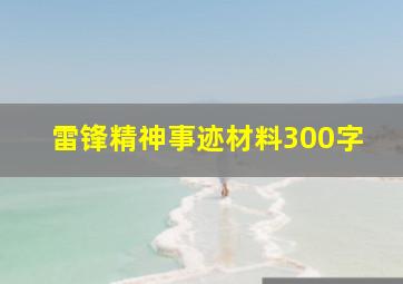 雷锋精神事迹材料300字