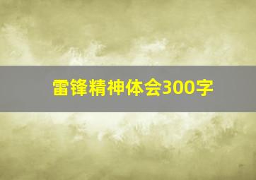 雷锋精神体会300字