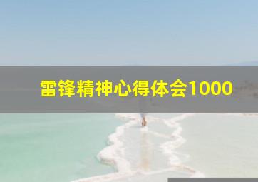 雷锋精神心得体会1000