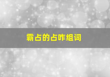 霸占的占咋组词