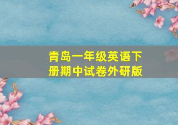 青岛一年级英语下册期中试卷外研版