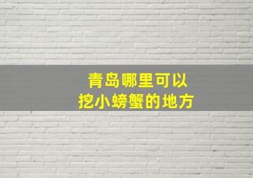 青岛哪里可以挖小螃蟹的地方