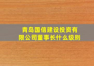 青岛国信建设投资有限公司董事长什么级别