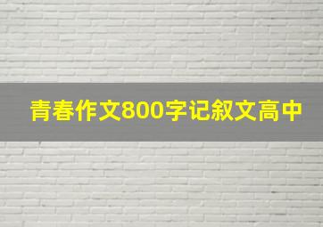 青春作文800字记叙文高中