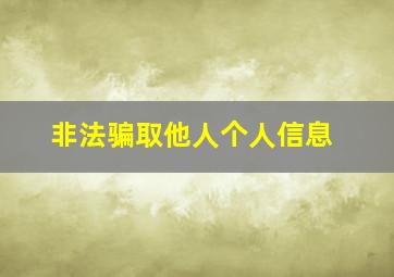 非法骗取他人个人信息