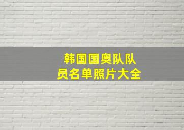 韩国国奥队队员名单照片大全